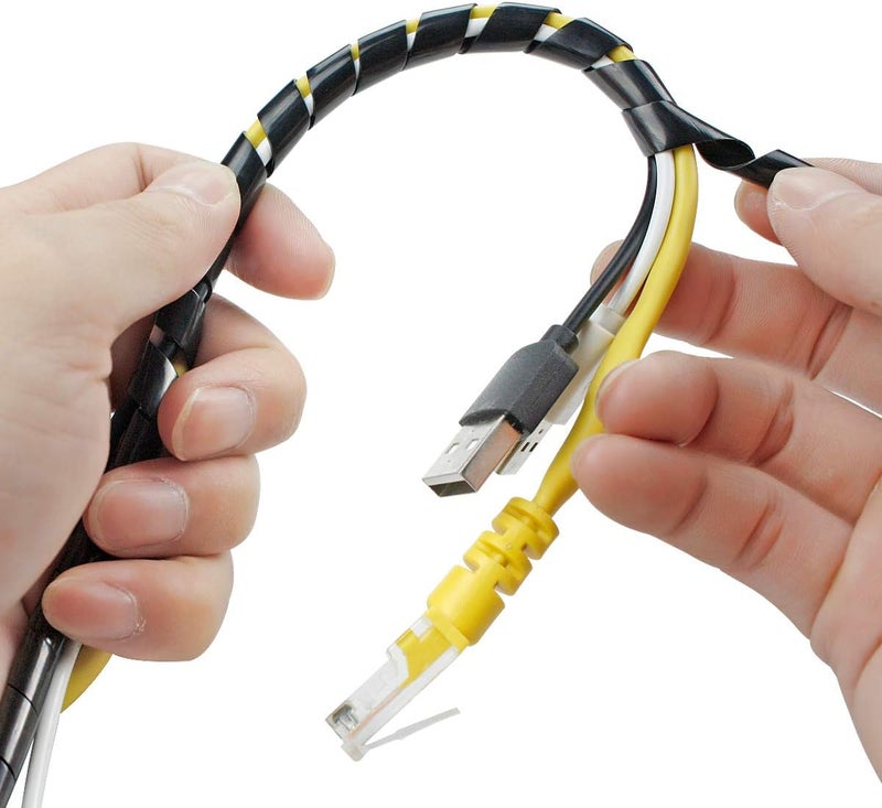 XHF 33FT 5/16" Spiral Cable Wrap 8mm(Wrapping Range:6mm-60mm) Cord for Computer Electrical Wire Organizer Sleeve Hose RoHS Black - Image 5
